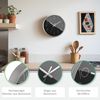 Mebus Wall Clock, Plastic Aluminium, Silver/Black, 30 cm