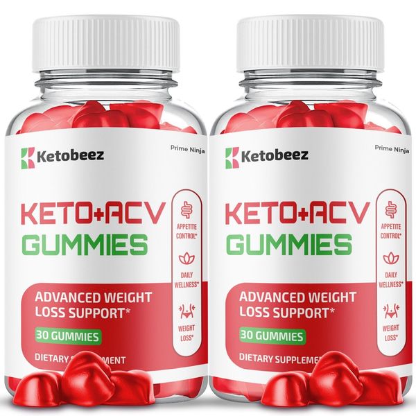 Ketobeez Keto ACV Gummies, Max Strength Supplement with ACV (2 Pack)