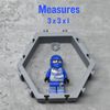 Hexagon Wall Display Compatible with Lego Figures | Customize & Display Figures on Wall | Interlocking Hex Blocks | Made in USA (14-Pack Grey)