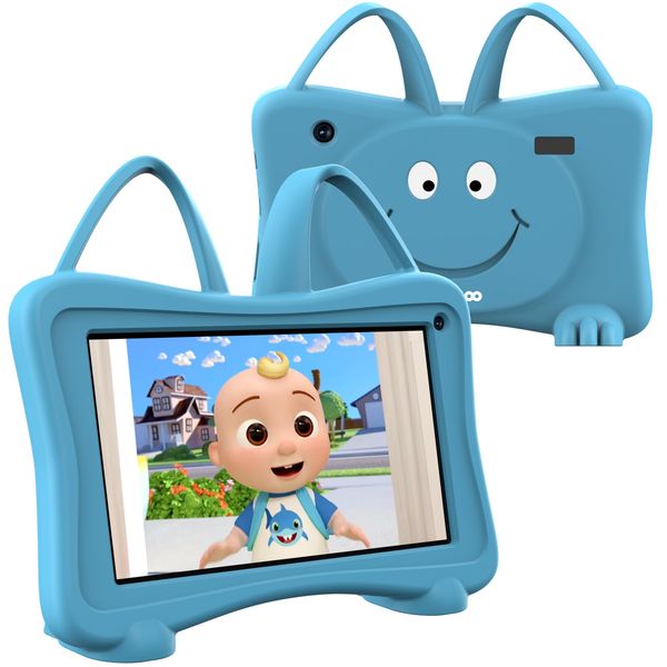 Kids Tablet 7 Toddler Tablet for Kids, Tablet for Toddlers Learning Tablet with WiFi, YouTube, Dual Camera, Touch Screen, Parental Control, Child Tablet for Boys Girls (Blue)