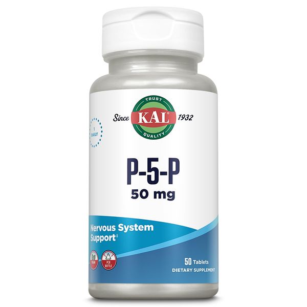 KAL 50 Mg B-6 Pyridoxal-5-phosphate Tablets, 50 Count