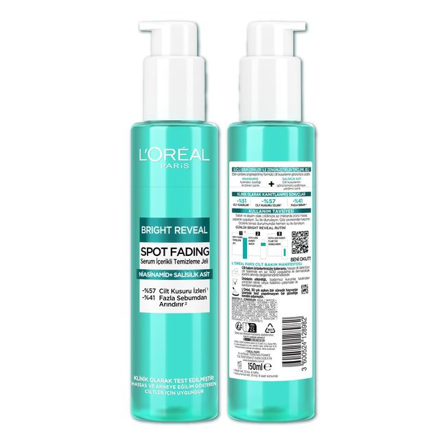 L’Oréal Paris Bright Reveal Cilt Kusuru İzi Karşıtı, Serum İçerikli Temizleme Jeli Niasinamid+Salisilik Asit 150ml