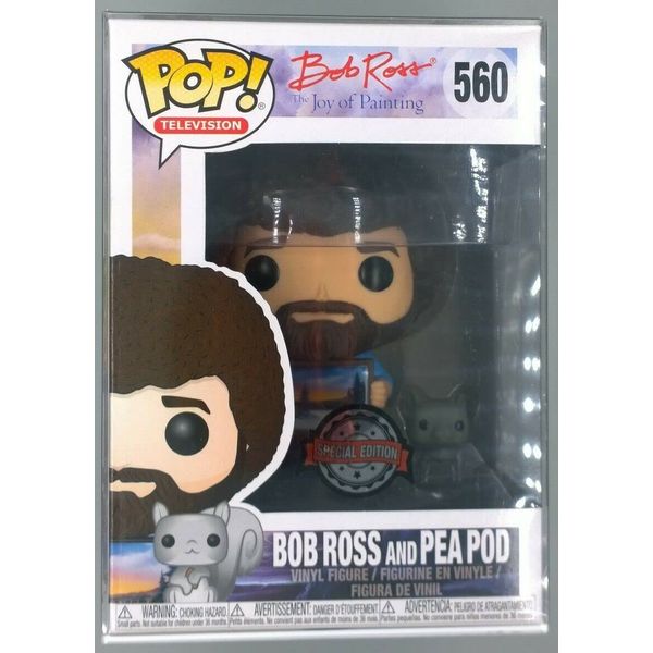 Funko Pop Television Bob Ross and Pea Pod Joy of Painting Vinyl Figure