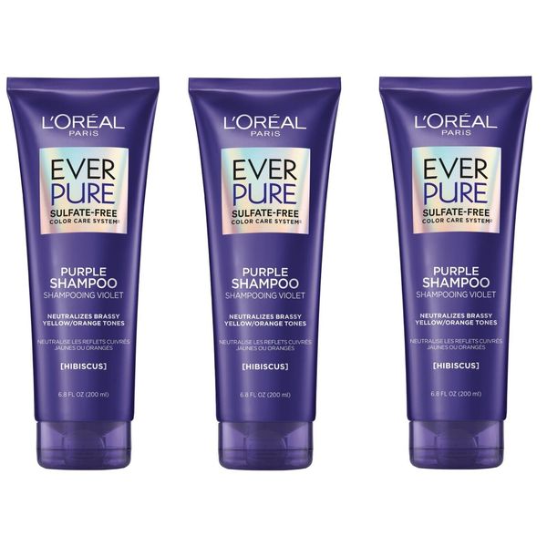 L'Oréal Everpure Brass Purple Shampoo 6.8oz (3 Pack)