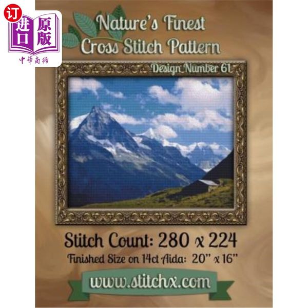 海外直订Nature's Finest Cross Stitch Pattern: Design Number 61 大自然最美的十字绣图案:61号图案