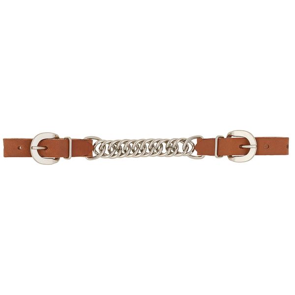 Weaver Leather Horizons Single Flat Link Chain Curb Strap , Golden Brown , 4 1/2-Inch