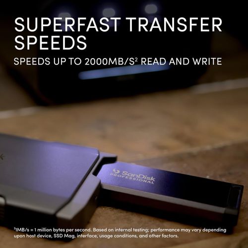 SanDisk Professional 0TB PRO-Blade Transport - Portable and Modular NVMe SSD, Up to 2000MB/s, USB-C, USB 3.2 gen 2x2, Solid State Drive - SDPM2NB-0000-GBAND