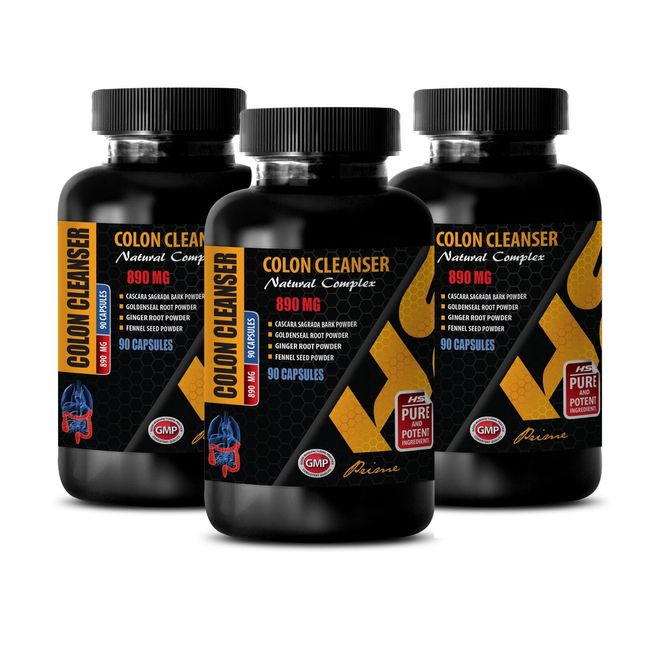 detox body cleanse - COLON CLEANSER - detox colon - 3 Bottles 270 Capsules