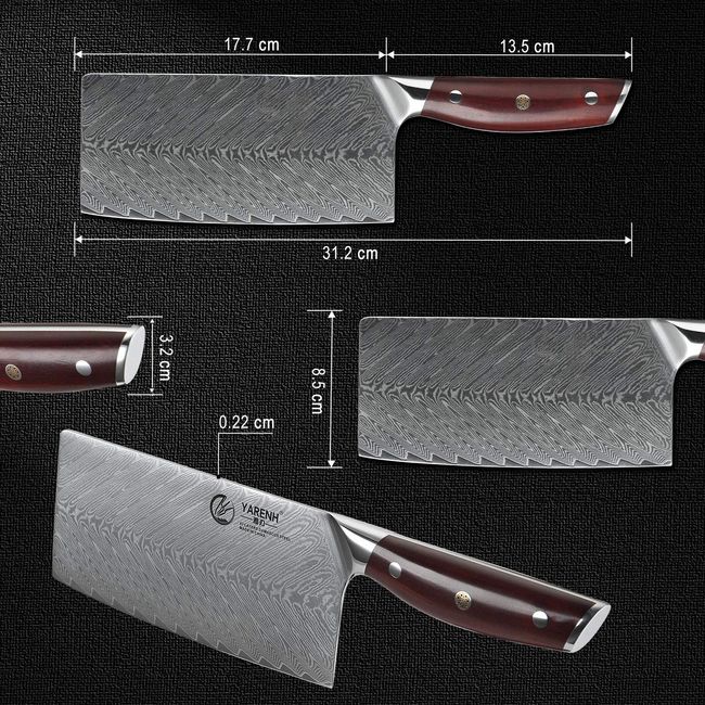 Damascus Chinese Cleaver Knife Set 4 Piece-KTF Series