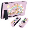 eXtremeRate PlayVital Switch Console Back Cover, NS Joycon Handheld Controller Detachable Protector Hard Shell Customized Dockable Protective Case for Switch [Animals Party]