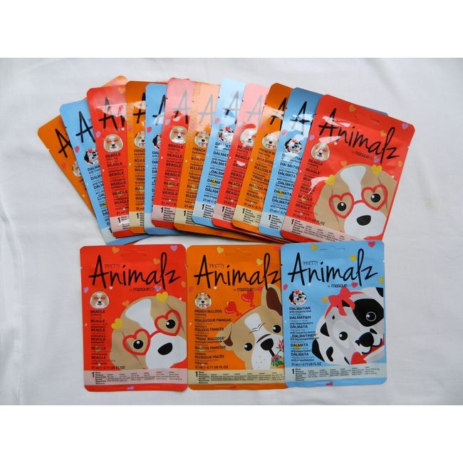 Lot of 15 Assorted Pretty Animalz by Masque Bar Puppy Love Sheet Masks