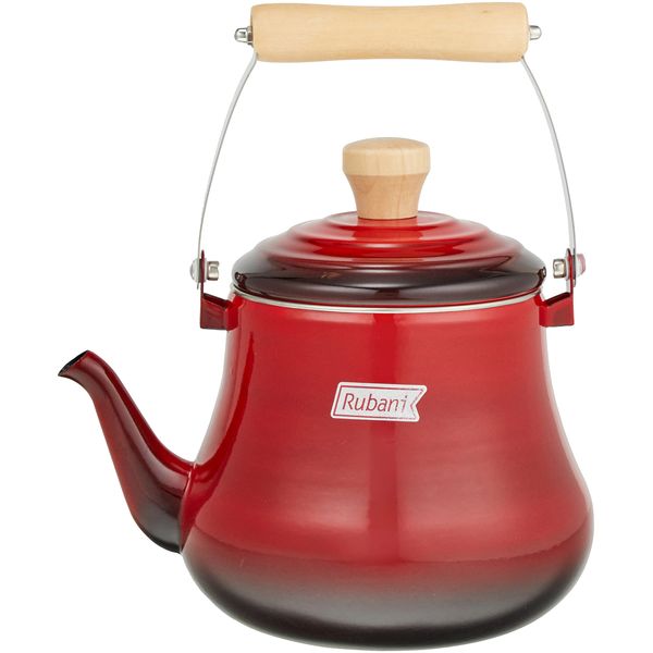 Wahei Freiz Rubani RB-1926 Kettle, Red Enameled Kettle, Compatible with Induction and Gas