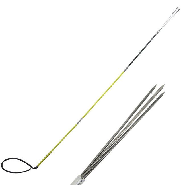 Hybrid Hawaiian Sling 9' Travel Spearfishing 3-Piece Pole Spear 3 Prong Tip Yellow