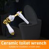 Fantasyon Universal Toilet Flush Handle - Brass Finish Replacement Ceramic Cistern Lever (Gold)