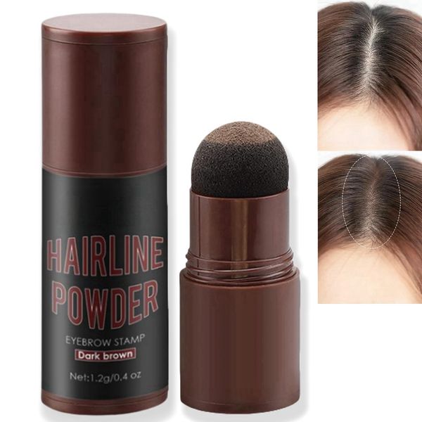 Hairline Powder Instantly,Hairline Shadow Powder,Root Touch Up for Thin Hair,Hair Shadow Powder for Hair Cover Up,Quick Cover Hair Root Concealer,Waterproof&Sweatproof Hairline Cover(Dark Brown)