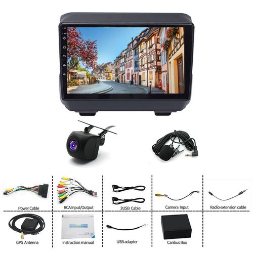 Car Android Navigation, Aublinto Android 13 Car Navigation 9 Inches Built-in Carplay+Android Auto2+32G Plus AHD Camera+with Microphone,Wireless & Wired Car Navigation,Compatible With2018-2019JL