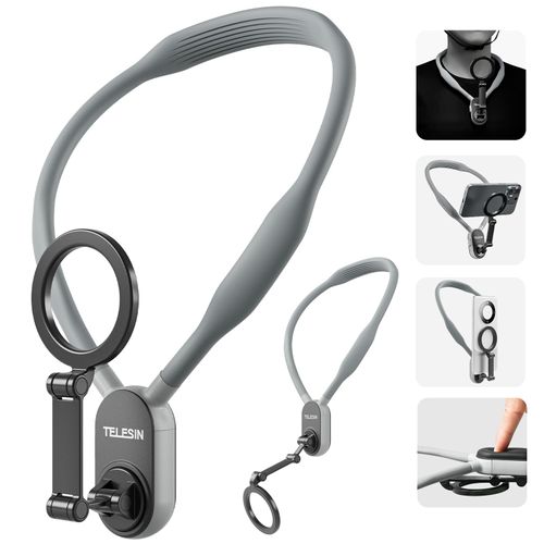 TELESIN° Cell Phone Necklace Mount for MagSafe, Smartphone Holder, Magnetic Magnet, Compatible with iPhone, Magsafe, Super Strong Magnetic, Compatible with Smartphone Magsafe, iPhone 15/15 Pro/15Pro