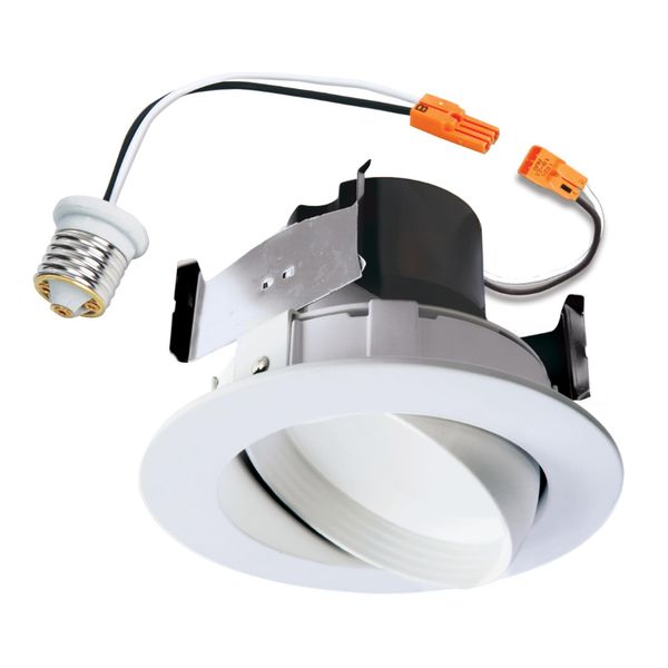 HALO RA 4 Inch Recessed Lighting Adjustable Gimbal LED Light - 1 Pack - Very Wide Flood - 615 Lumens - 3000K Bright White