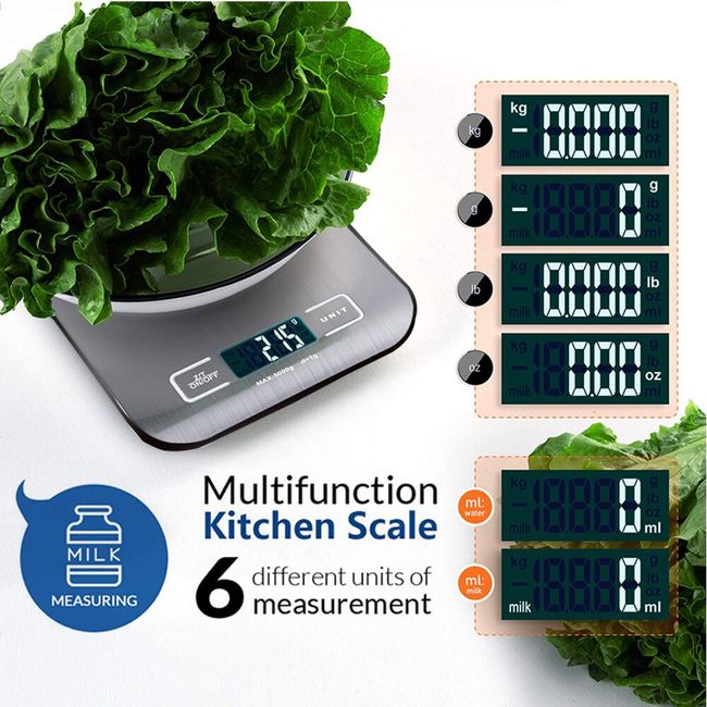 Digital Food Kitchen Scale, Multifunction Scale Measures in Grams and Ounces  
