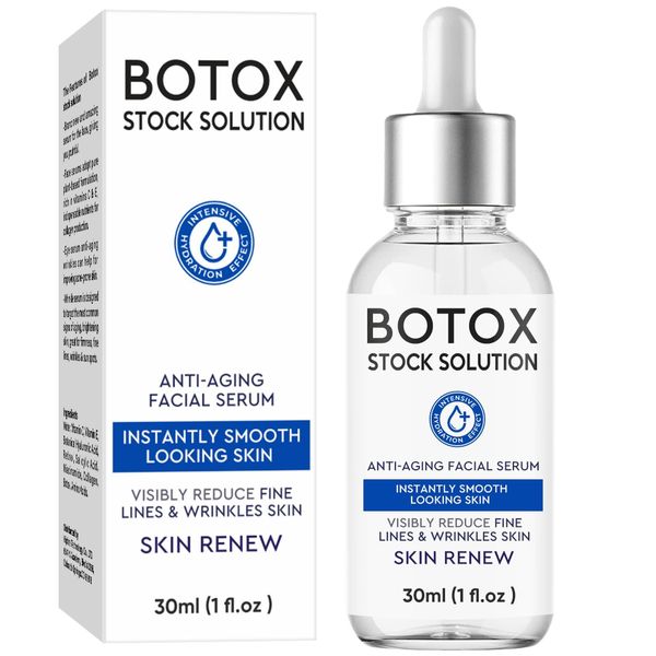 Botox Serum Soforteffekt Gesicht, Olavita Botox Stock Solution Gesichtsserum mit Vitamin C & E, Anti-Aging Serum zur Reduzierung von feinen Linien, Falten, pralle Haut, sofortige Gesichtsstraffung