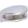 2 CURVED POLISHED CHROME GLASS SHELF CLAMP SUPPORT BRACKETS (SUKI)