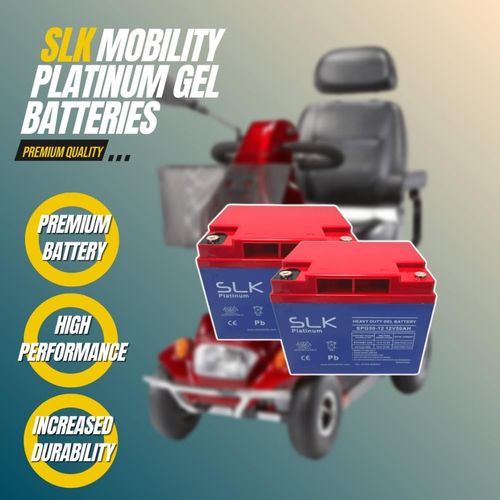 SLK Platinum Mobility Scooter GEL Battery Pair of 2 x 12v 36ah Reliable And long Lasting Replacement Batteries For Electric Scooters And Wheelchairs