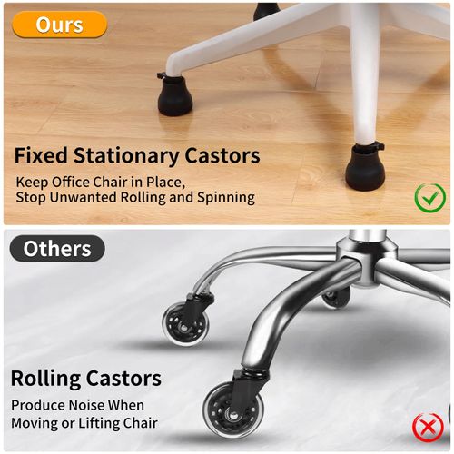 Bell Glides Replacement Office Chair - Chair Stool Swivel Caster Wheels to Fixed Stationary Castors for Hardwood Floors, Easy Switch Between Wheel Glide and Wheel Stopper, On/Off Setting, Set of 5