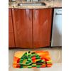 3dRose Bathroom Bath Rug Mat - Damask Crest Pattern in Cream on Blue Damask Crest Pattern