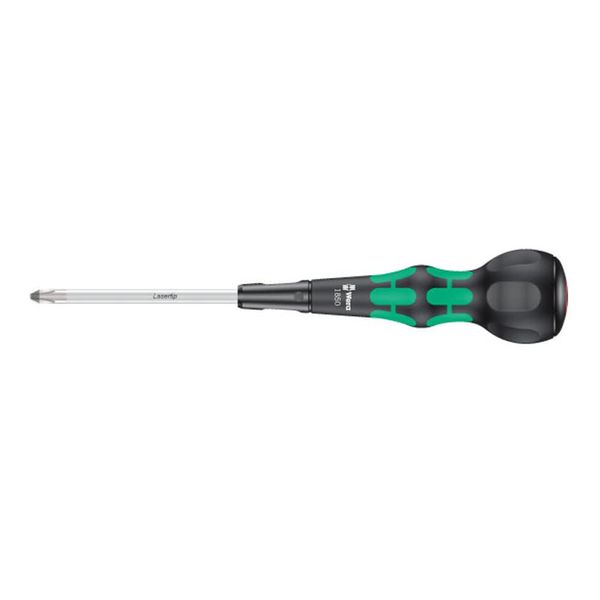 Wera 1850 PH2x100mm Black/Green Ball Grip Phillips Screwdriver 05007906001