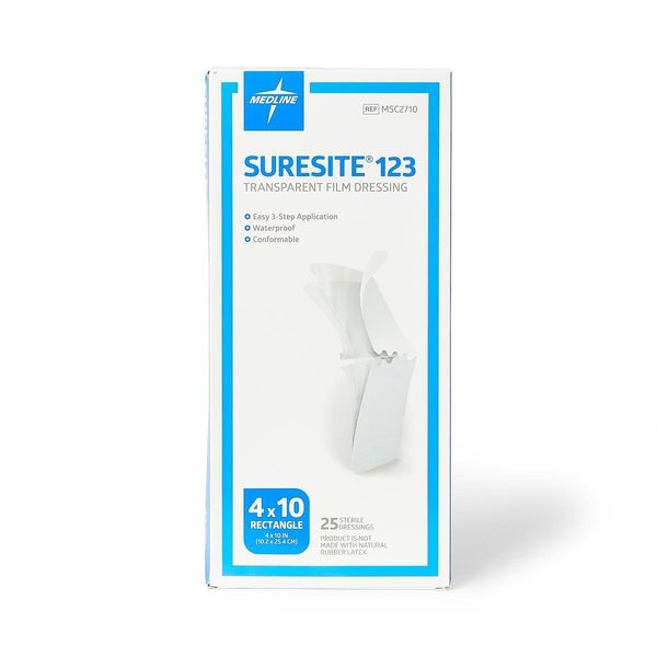 Suresite 123 Transparent Film Dressing 4" x 10", Box