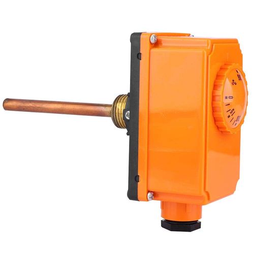 High Temperature Start Thermostat Controller (0-90°C), G1/2 Male Thread, for Hot Water Pipe & Pipeline Temperature Control, for Heating Systems, Fahrenheit & Celsius Display
