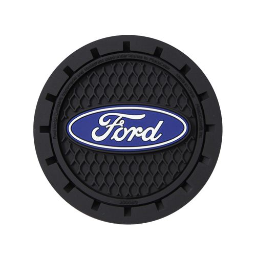 Plasticolor 000651R01 Ford Oval Auto Car Truck SUV Cup Holder Coaster 2-Pack , Blue