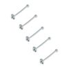 5/ solid 925 sterling silver clear jewel nose studs wit ball posts