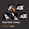 Fiskars Pro Retractable Folding Utility Knife - Box Cutter with CarbonMax Blade- Work Gear - Orange/Black