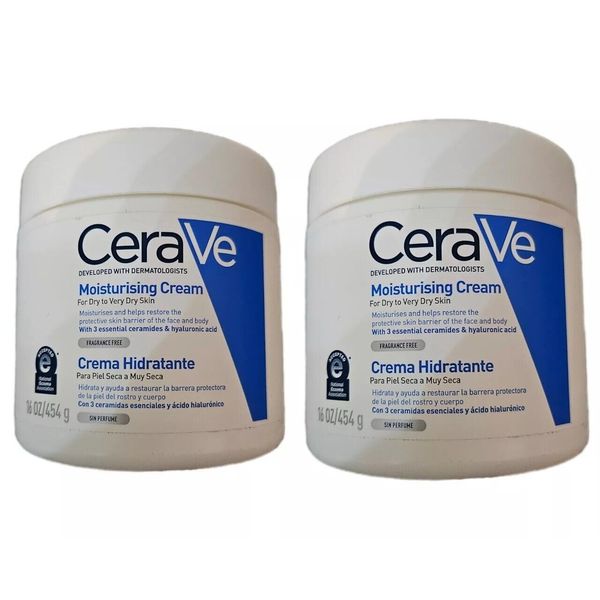 2 X CeraVe Moisturising Cream 454g/16oz
