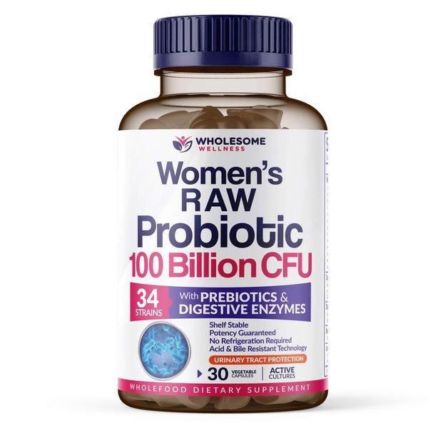 Dr. Formulated Raw Probiotics for Women 100 Billion CFUs with Prebiotics, Digestive Enzymes, Approved Women's Probiotic for Adults, Shelf Stable Probiotic Supplement Capsules