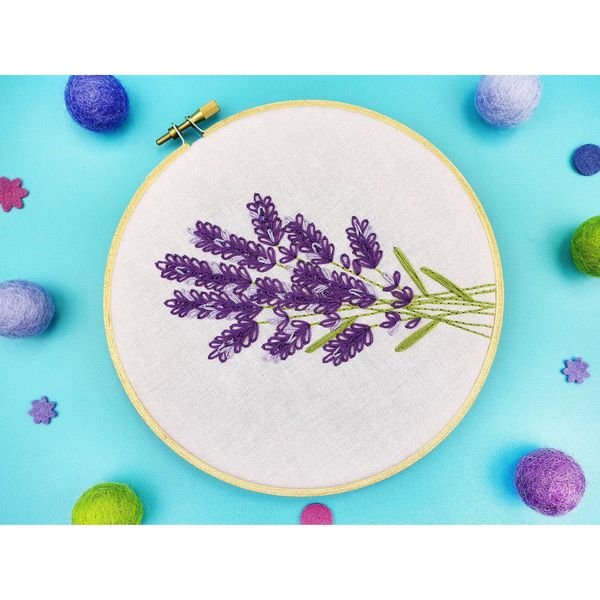 Lavender Handmade Embroidery Kit Hoop Art