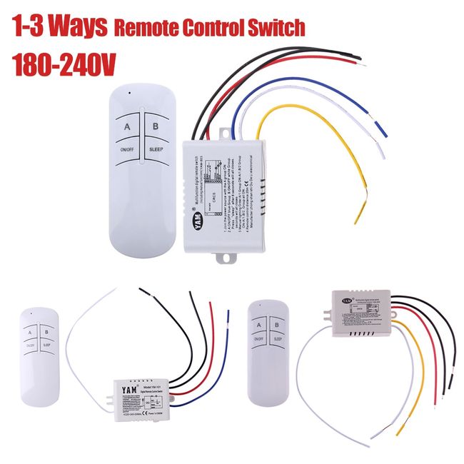 Wireless On/off 1/2/3 Ways 220v Lamp Remote Control Switch