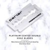Parker, 96R Graphite Gray Long Handle Butterfly Open Double Edge Safety Razor for Men, 5 Parker Premium Platinum Double Edge Razor Blades Included