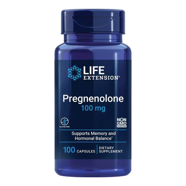Pregnenolone, 100 mg, 100 capsules