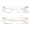 2 Pairs Casual Fashion Rectangular Reading Glasses - Stylish Simple Readers Magnification (Clear, 1.50)