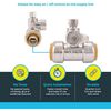 SharkBite 3/4 x 3/4 x 1/4 Inch Compression Tee Stop Valve, Push to Connect Brass