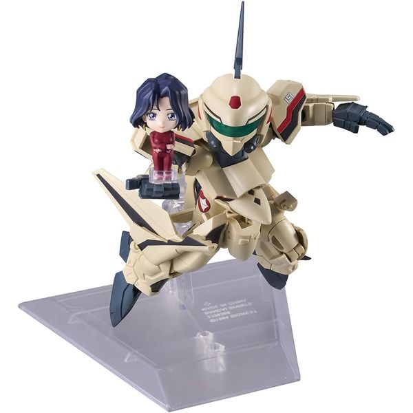 Tamashii Nations TINY SESSION Macross Plus YF-19 (Isamu Dyson Machine) with Myung Fang Lone, Approx. 4.3 inches (110 mm), PVC & ABS, Painted Posable Action Figure