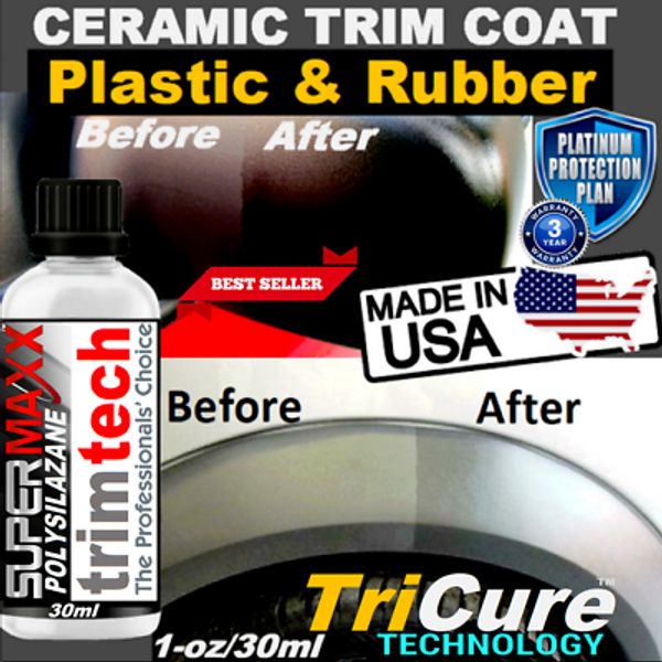 CERAMIC TRIM COAT PLASTIC RUBBER CERAMIC CAR COATING RESTORER 3 YEAR PROTECTION