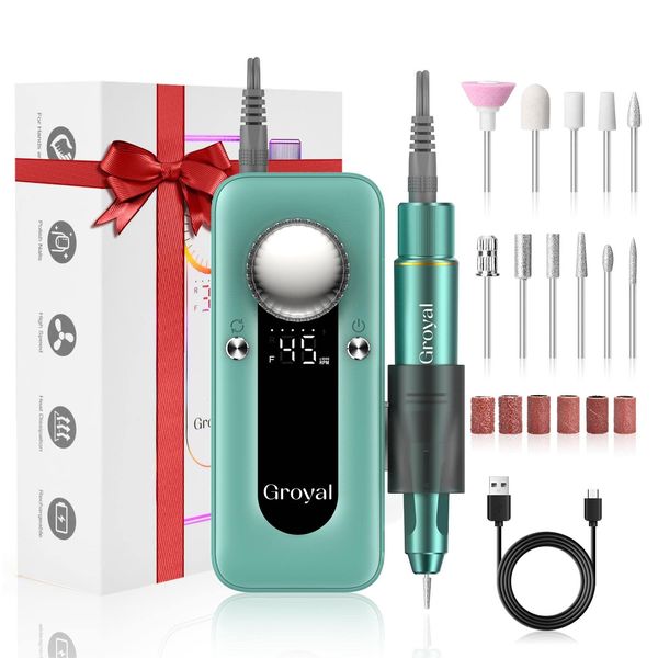 Electric Nail Drill Professional, 45000RPM Cordless Electric Nail File for Acrylic Gel Nails, Professional Nail Drill Manicure Pedicure Polishing Shape Tools for Home Salon Nail Drill Kits