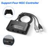 MEIRIYFA Gamecube Controller Adapter for Switch - Super Smash Bros Compatible, 4 Port with Turbo and Vibration Features