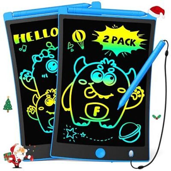 2 Pack LCD Writing Tablet with Stylus, 8.5in Erasable 8.5 inch Blue+blue