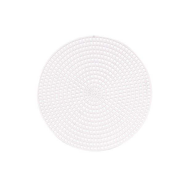 Vaessen Creative Plastic Canvas, Circle-Shaped, 7 Count, Flexible Mesh Sheets for Crafts, Embroidery and Cross Stitch, 10 Pieces, ø11cm or 4.3", White