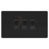 BG Screwless Matt Black 3 Gang Custom Appliance Grid Switch Panel Kitchen
