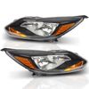 Headlights Headlamp Assembly Water proof for 2012-2014 Ford Focus Black Housing